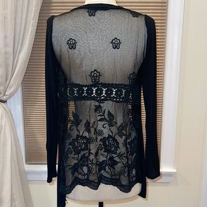 New Collection Lace Back Open Front Cardigan